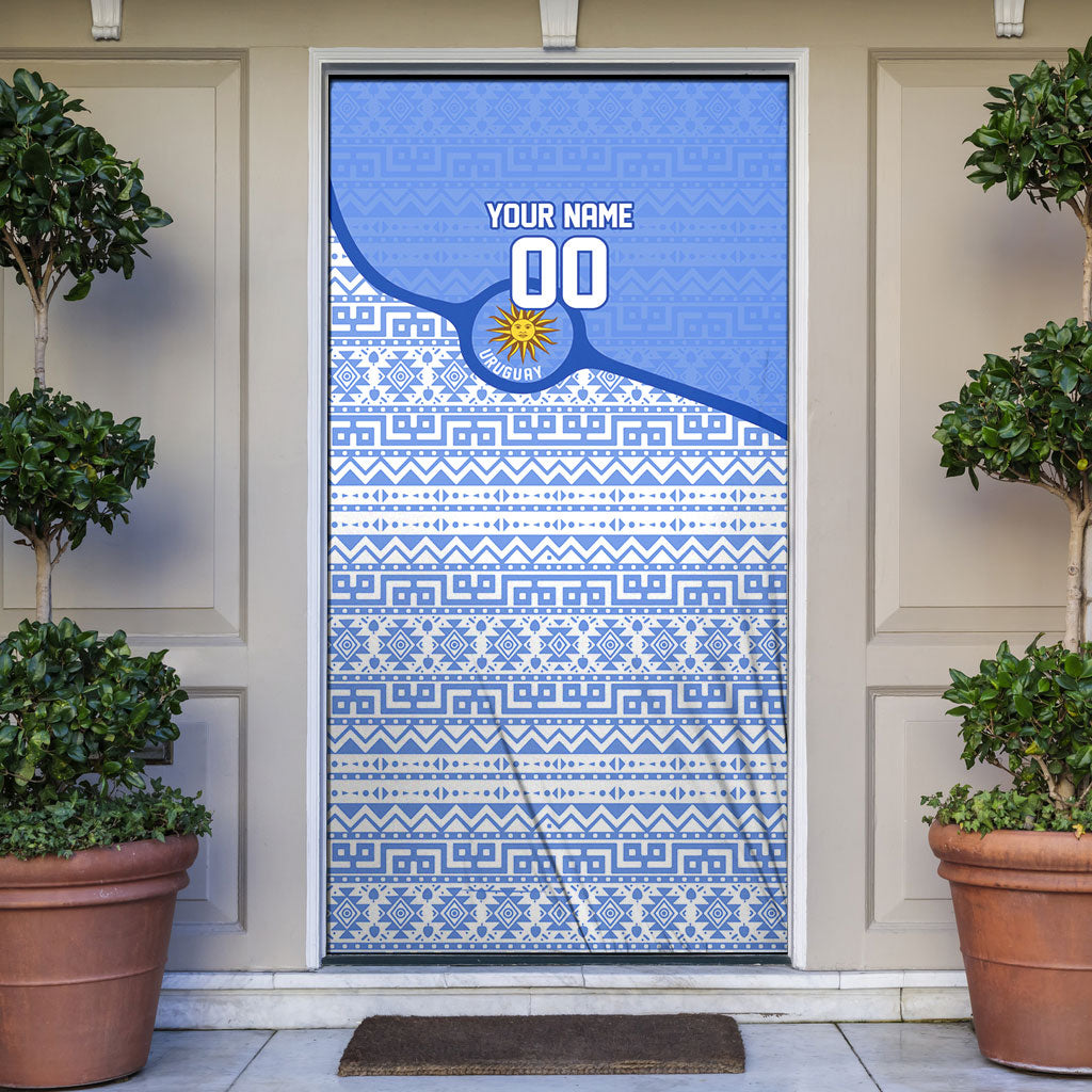 Personalized Uruguay Soccer Champions Door Cover Uruguayan Football Sun Of May Bull Mascot