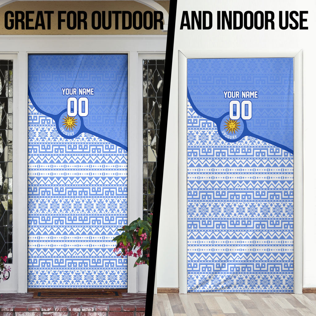 Personalized Uruguay Soccer Champions Door Cover Uruguayan Football Sun Of May Bull Mascot