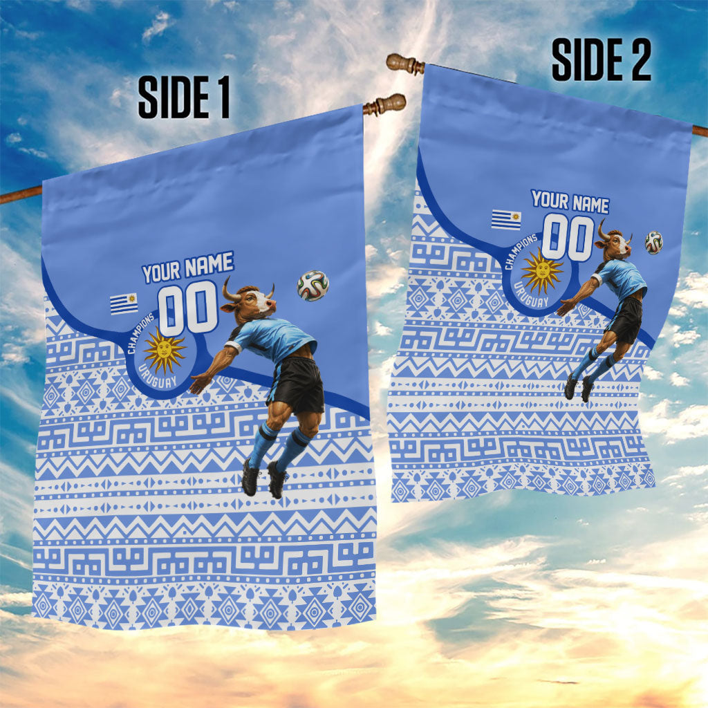 Personalized Uruguay Soccer Champions Garden Flag Uruguayan Football Sun Of May Bull Mascot