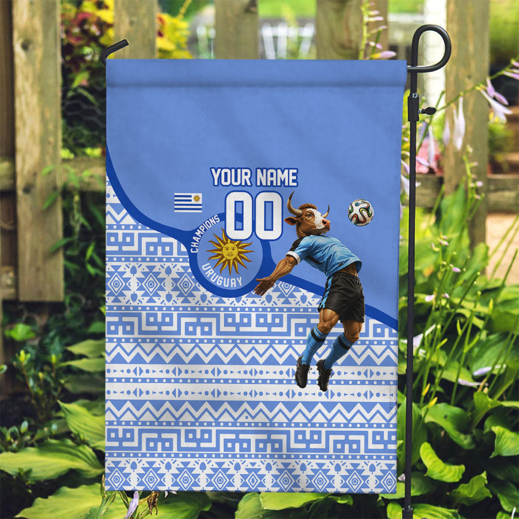 Personalized Uruguay Soccer Champions Garden Flag Uruguayan Football Sun Of May Bull Mascot