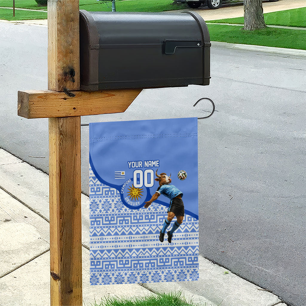 Personalized Uruguay Soccer Champions Garden Flag Uruguayan Football Sun Of May Bull Mascot