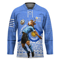 Personalized Uruguay Soccer Champions Hockey Jersey Uruguayan Football Sun Of May Bull Mascot