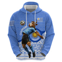 Personalized Uruguay Soccer Champions Hoodie Uruguayan Football Sun Of May Bull Mascot