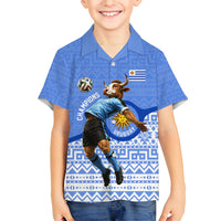 Personalized Uruguay Soccer Champions Kid Hawaiian Shirt Uruguayan Football Sun Of May Bull Mascot