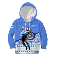 Personalized Uruguay Soccer Champions Kid Hoodie Uruguayan Football Sun Of May Bull Mascot