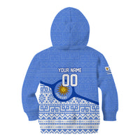 Personalized Uruguay Soccer Champions Kid Hoodie Uruguayan Football Sun Of May Bull Mascot