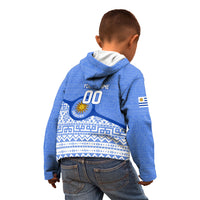 Personalized Uruguay Soccer Champions Kid Hoodie Uruguayan Football Sun Of May Bull Mascot