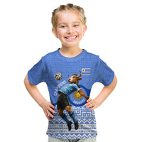 Personalized Uruguay Soccer Champions Kid T Shirt Uruguayan Football Sun Of May Bull Mascot