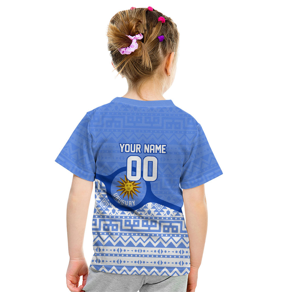 Personalized Uruguay Soccer Champions Kid T Shirt Uruguayan Football Sun Of May Bull Mascot