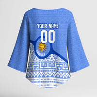 Personalized Uruguay Soccer Champions Kimono Sleeve Blouse Uruguayan Football Sun Of May Bull Mascot