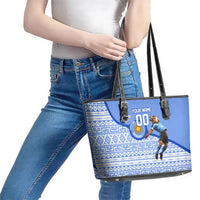 Personalized Uruguay Soccer Champions Leather Tote Bag Uruguayan Football Sun Of May Bull Mascot