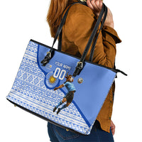 Personalized Uruguay Soccer Champions Leather Tote Bag Uruguayan Football Sun Of May Bull Mascot