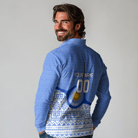 Personalized Uruguay Soccer Champions Long Sleeve Polo Shirt Uruguayan Football Sun Of May Bull Mascot