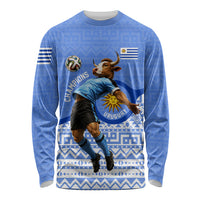 Personalized Uruguay Soccer Champions Long Sleeve Shirt Uruguayan Football Sun Of May Bull Mascot