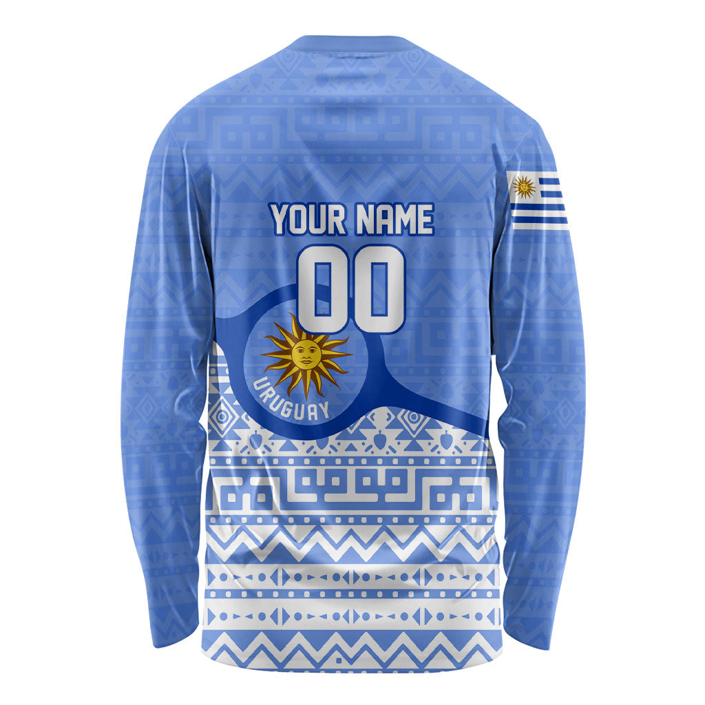 Personalized Uruguay Soccer Champions Long Sleeve Shirt Uruguayan Football Sun Of May Bull Mascot