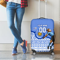 Personalized Uruguay Soccer Champions Luggage Cover Uruguayan Football Sun Of May Bull Mascot