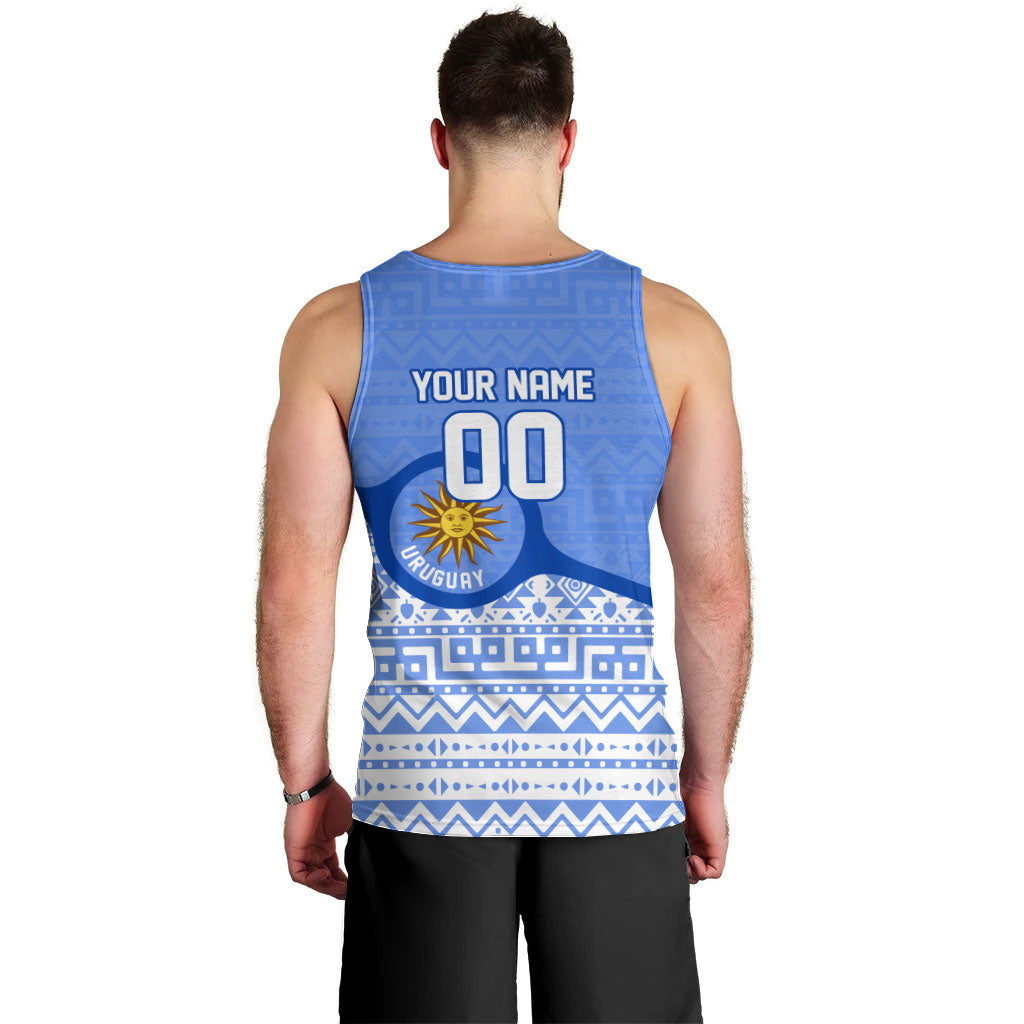 Personalized Uruguay Soccer Champions Men Tank Top Uruguayan Football Sun Of May Bull Mascot