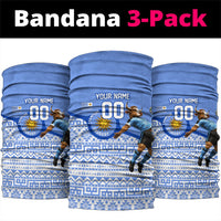 Personalized Uruguay Soccer Champions Neck Gaiter Uruguayan Football Sun Of May Bull Mascot