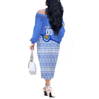 Personalized Uruguay Soccer Champions Off The Shoulder Long Sleeve Dress Uruguayan Football Sun Of May Bull Mascot