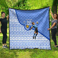 Personalized Uruguay Soccer Champions Quilt Uruguayan Football Sun Of May Bull Mascot