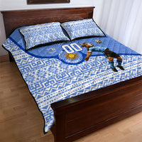 Personalized Uruguay Soccer Champions Quilt Bed Set Uruguayan Football Sun Of May Bull Mascot