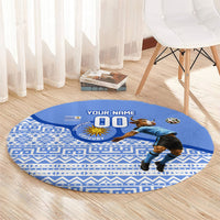Personalized Uruguay Soccer Champions Round Carpet Uruguayan Football Sun Of May Bull Mascot
