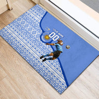 Personalized Uruguay Soccer Champions Rubber Doormat Uruguayan Football Sun Of May Bull Mascot
