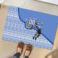 Personalized Uruguay Soccer Champions Rubber Doormat Uruguayan Football Sun Of May Bull Mascot