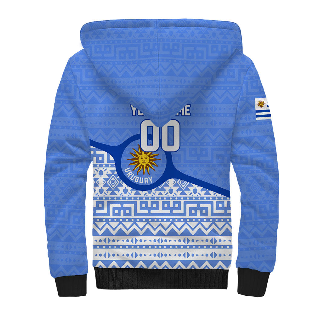 Personalized Uruguay Soccer Champions Sherpa Hoodie Uruguayan Football Sun Of May Bull Mascot