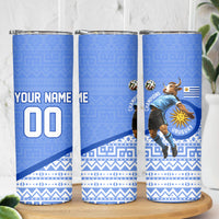 Personalized Uruguay Soccer Champions Skinny Tumbler Uruguayan Football Sun Of May Bull Mascot