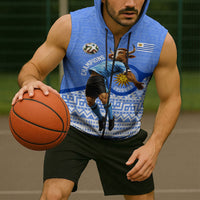 Personalized Uruguay Soccer Champions Sleeveless Zip Hoodie Uruguayan Football Sun Of May Bull Mascot