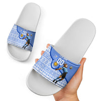 Personalized Uruguay Soccer Champions Slide Sandals Uruguayan Football Sun Of May Bull Mascot