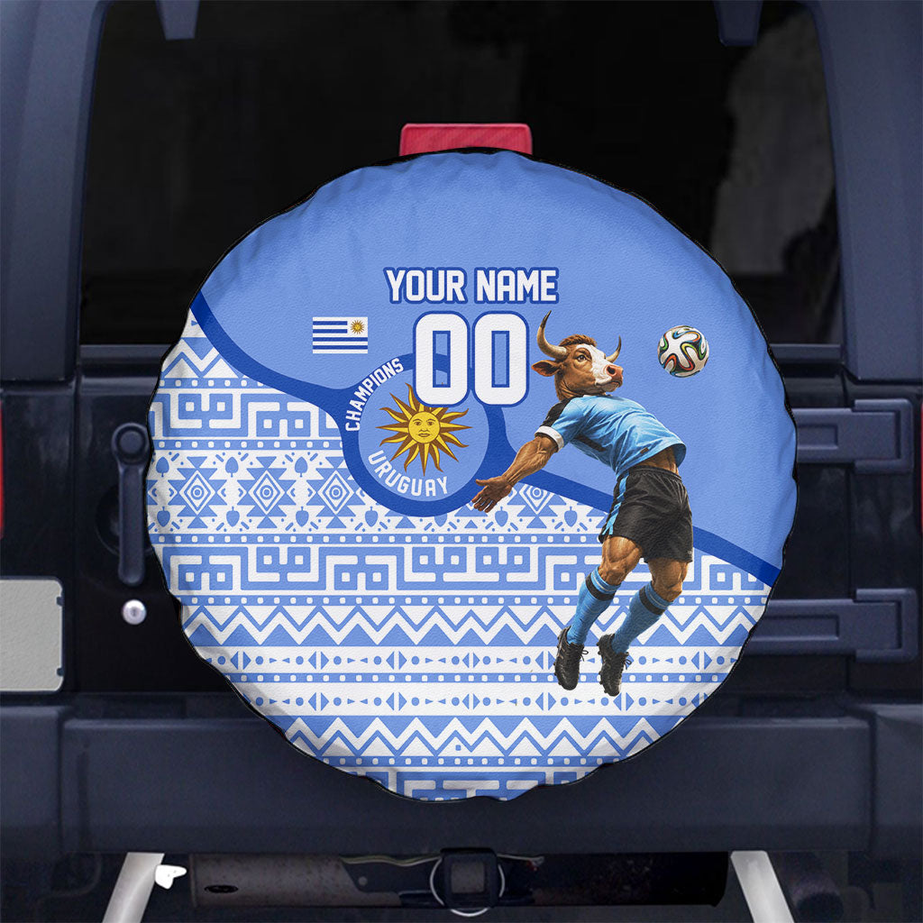 Personalized Uruguay Soccer Champions Spare Tire Cover Uruguayan Football Sun Of May Bull Mascot