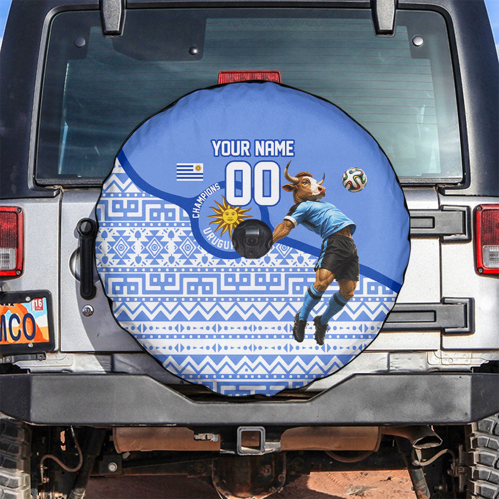 Personalized Uruguay Soccer Champions Spare Tire Cover Uruguayan Football Sun Of May Bull Mascot