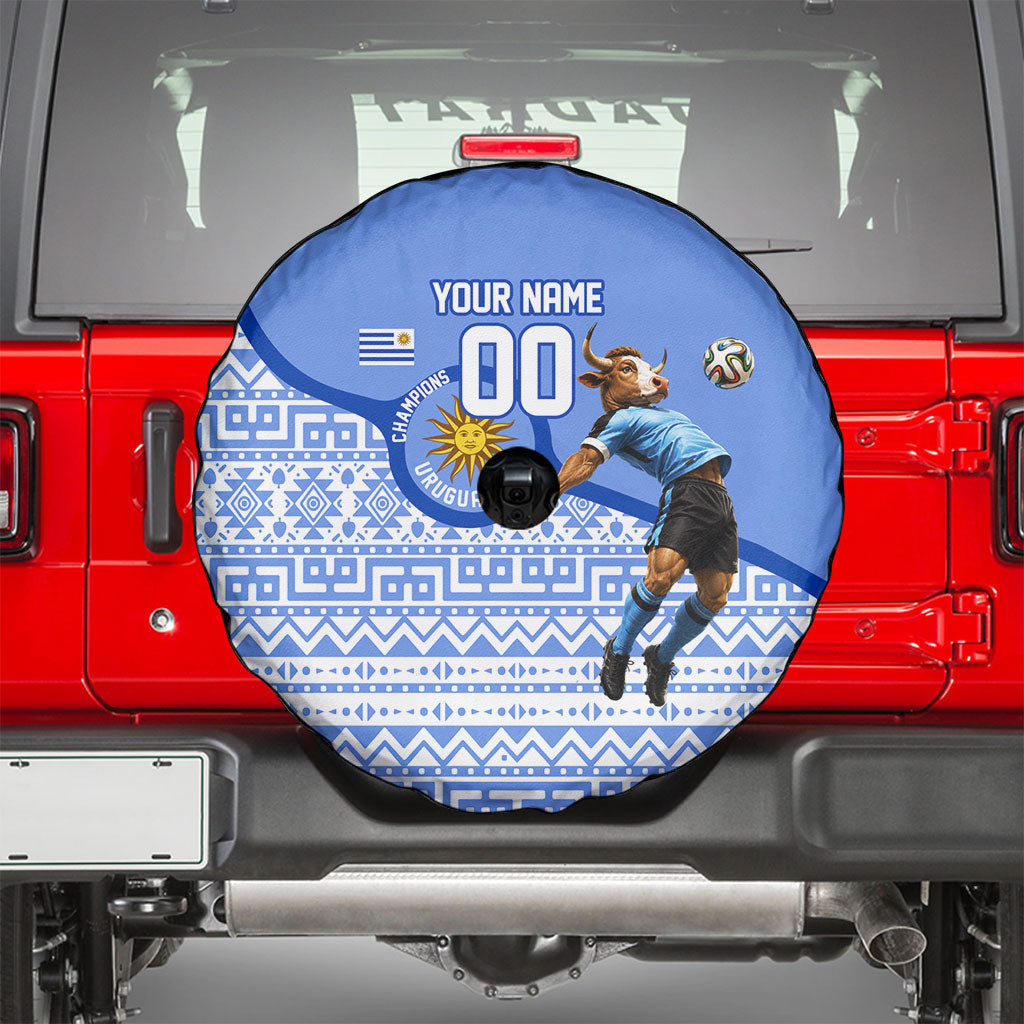 Personalized Uruguay Soccer Champions Spare Tire Cover Uruguayan Football Sun Of May Bull Mascot