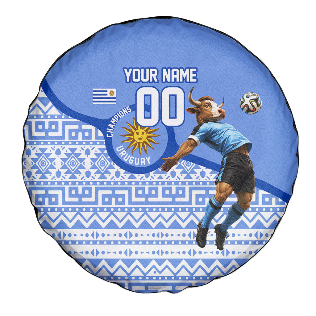 Personalized Uruguay Soccer Champions Spare Tire Cover Uruguayan Football Sun Of May Bull Mascot