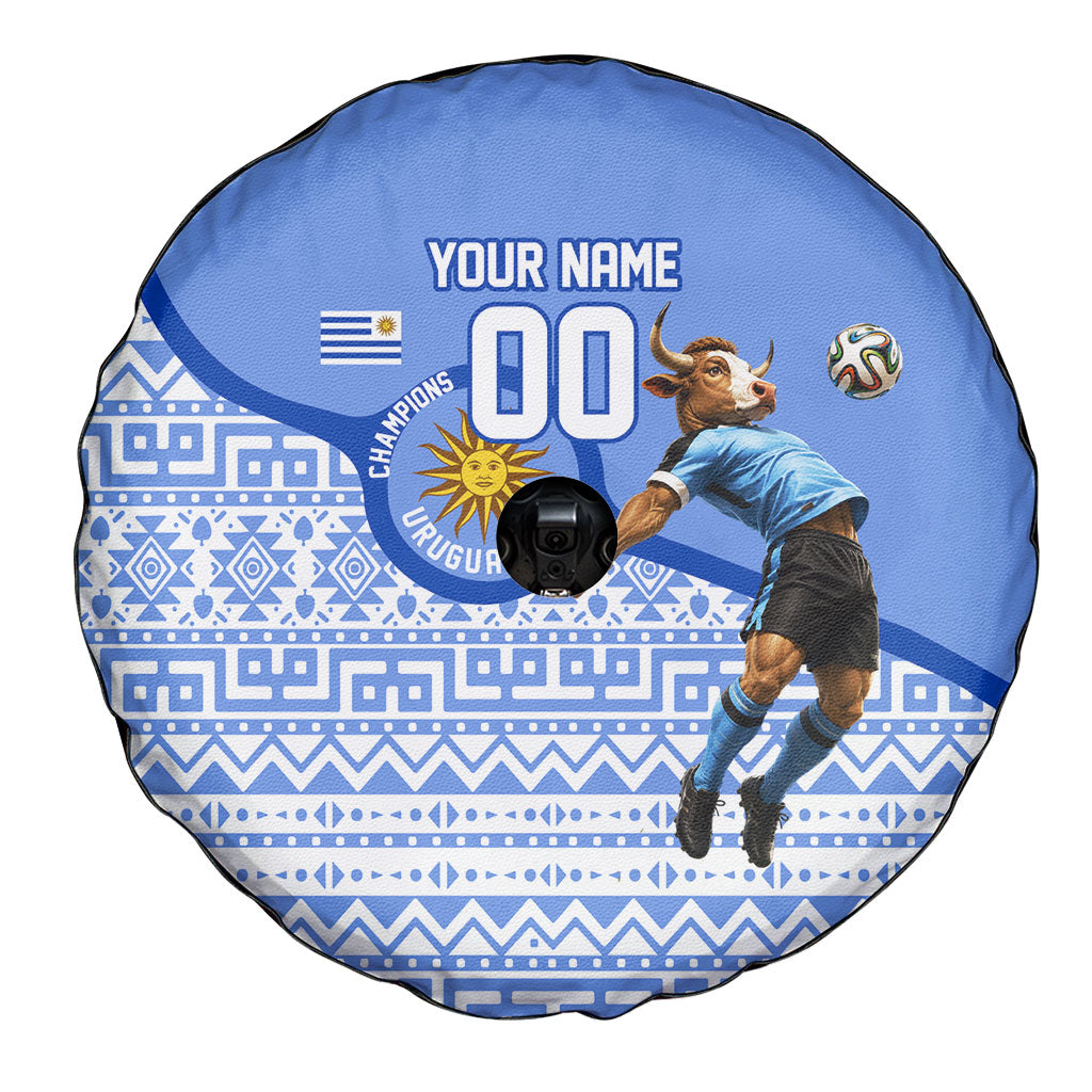 Personalized Uruguay Soccer Champions Spare Tire Cover Uruguayan Football Sun Of May Bull Mascot