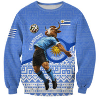 Personalized Uruguay Soccer Champions Sweatshirt Uruguayan Football Sun Of May Bull Mascot