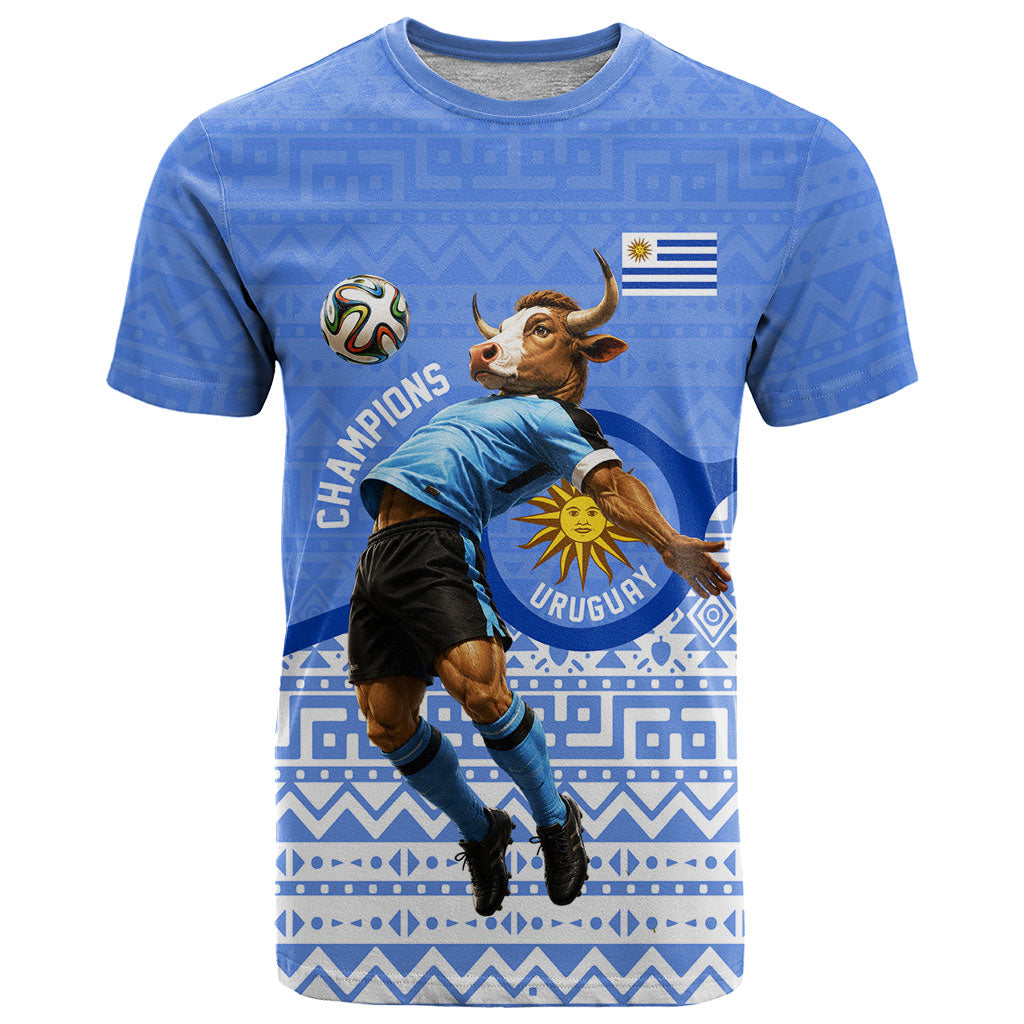 Personalized Uruguay Soccer Champions T Shirt Uruguayan Football Sun Of May Bull Mascot