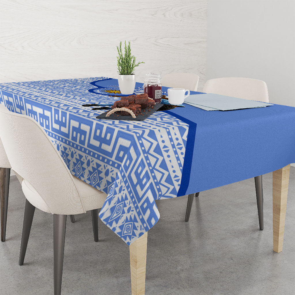 Personalized Uruguay Soccer Champions Tablecloth Uruguayan Football Sun Of May Bull Mascot