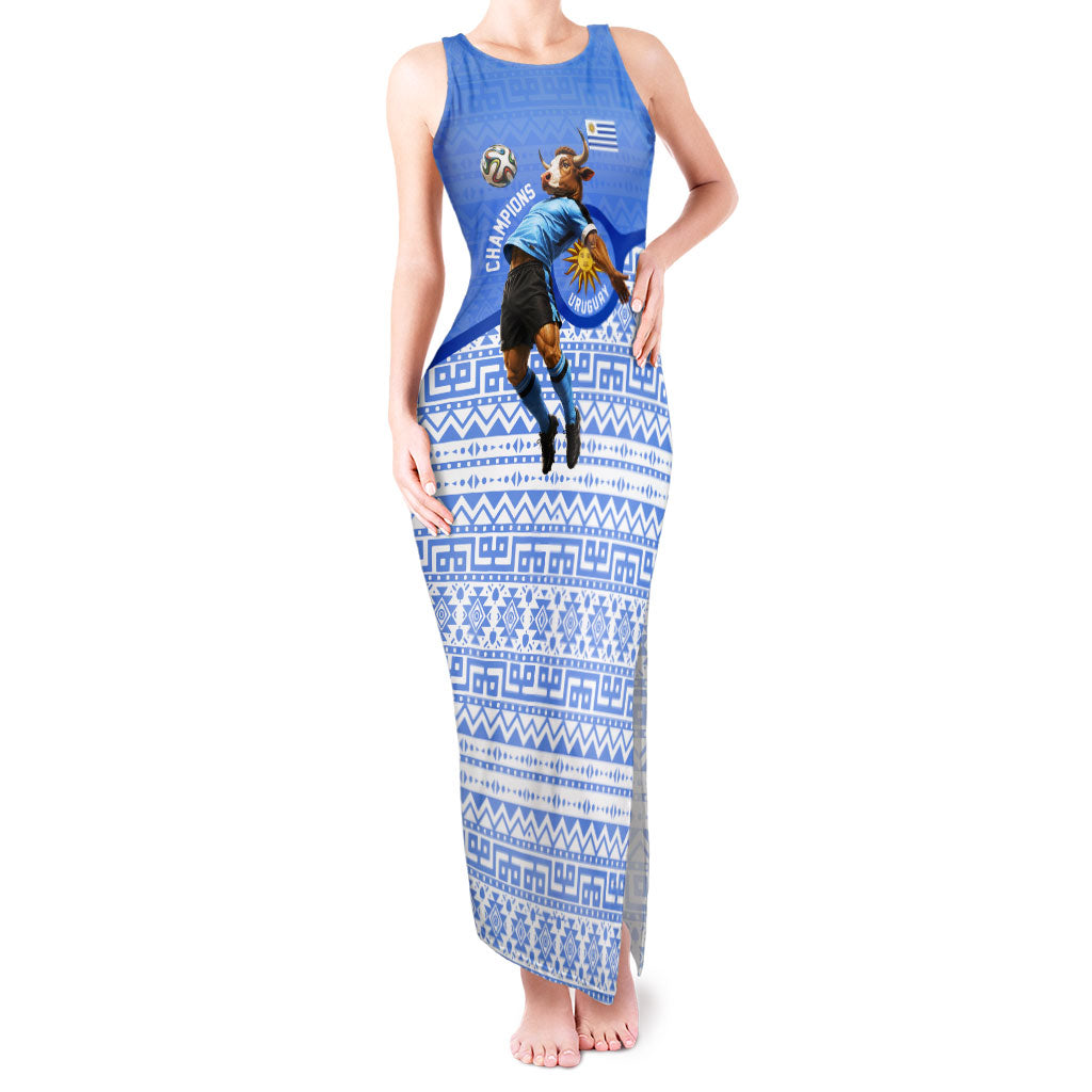 Personalized Uruguay Soccer Champions Tank Maxi Dress Uruguayan Football Sun Of May Bull Mascot