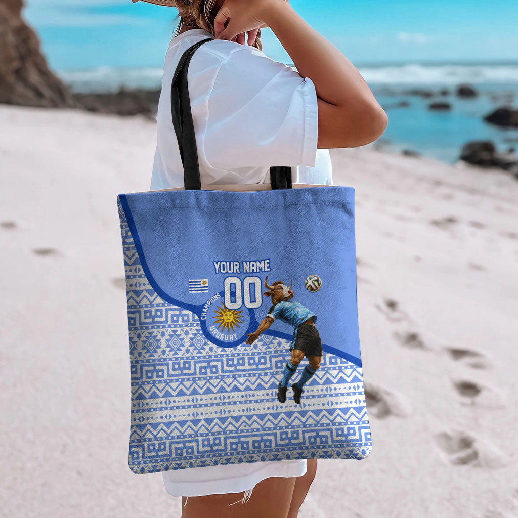Personalized Uruguay Soccer Champions Tote Bag Uruguayan Football Sun Of May Bull Mascot