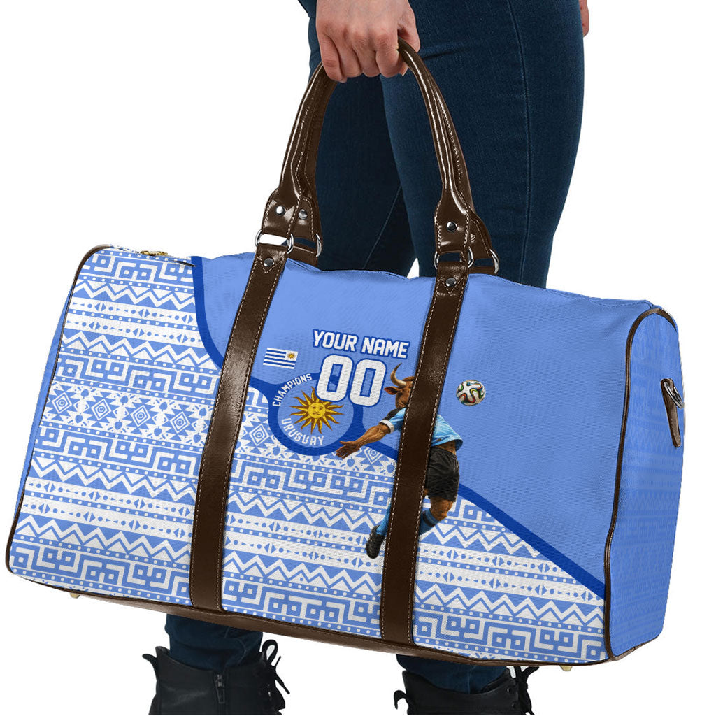 Personalized Uruguay Soccer Champions Travel Bag Uruguayan Football Sun Of May Bull Mascot