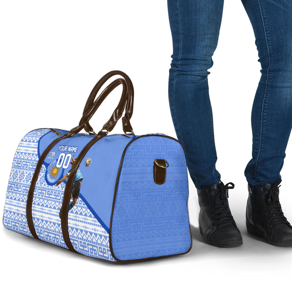Personalized Uruguay Soccer Champions Travel Bag Uruguayan Football Sun Of May Bull Mascot
