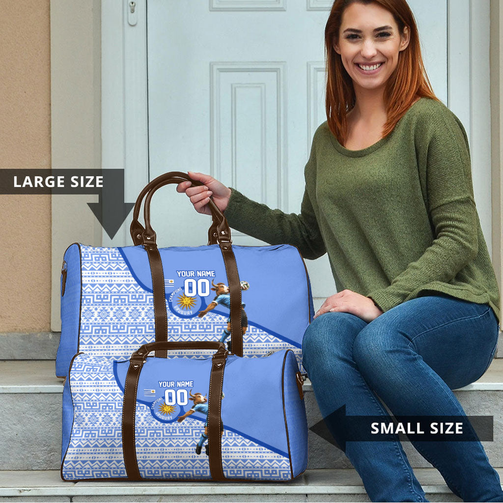 Personalized Uruguay Soccer Champions Travel Bag Uruguayan Football Sun Of May Bull Mascot