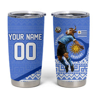Personalized Uruguay Soccer Champions Tumbler Cup Uruguayan Football Sun Of May Bull Mascot