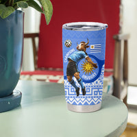 Personalized Uruguay Soccer Champions Tumbler Cup Uruguayan Football Sun Of May Bull Mascot