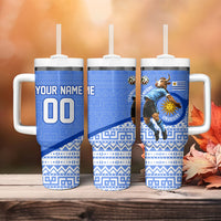 Personalized Uruguay Soccer Champions Tumbler With Handle Uruguayan Football Sun Of May Bull Mascot