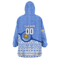 Personalized Uruguay Soccer Champions Wearable Blanket Hoodie Uruguayan Football Sun Of May Bull Mascot