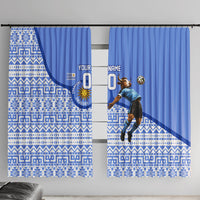 Personalized Uruguay Soccer Champions Window Curtain Uruguayan Football Sun Of May Bull Mascot